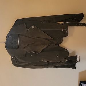 Blank nyc green suede motorcycle jacket